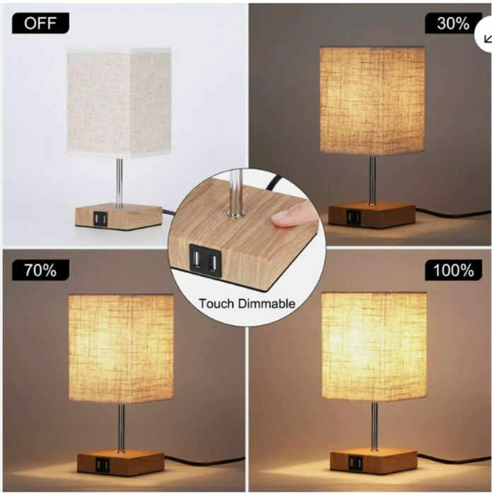 Led bureaulamp van Bedside Lamps - Touch dimbare tafellamp met USB- en Type C-poort, snel opladen, oogbescherming - ideale leeslamp voor studenten en lange uren lezers