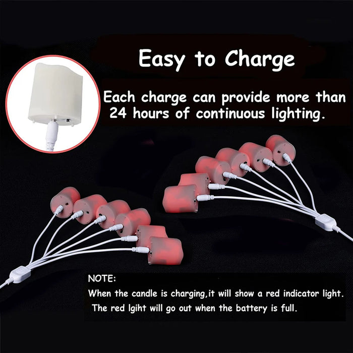Rechargeable LED Tea Lights with Remote & Timer — Flameless Warm and Colour Modes