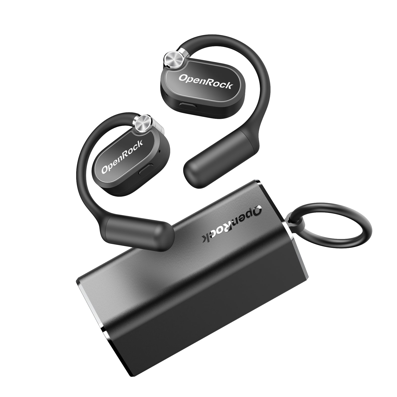 OneOdio OpenRock X - Echte draadloze hoofdtelefoon met open oor Sportoordopjes, Bluetooth 5.3, krachtige bas, 4 microfoon ENC, verbeterde verstelbare siliconen oorhaken, 48 uur speeltijd, zweetbestendig, slimme app, compatibel met iPhone en Android