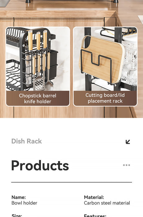 2/3-Tier Stainless Steel Dish Rack with Utensil Holder — Compact Rustproof Countertop Drainer