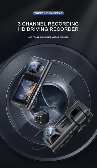 1080P Dual Camera Dash Cam — Front & Interior (2‑ or 3‑camera options)