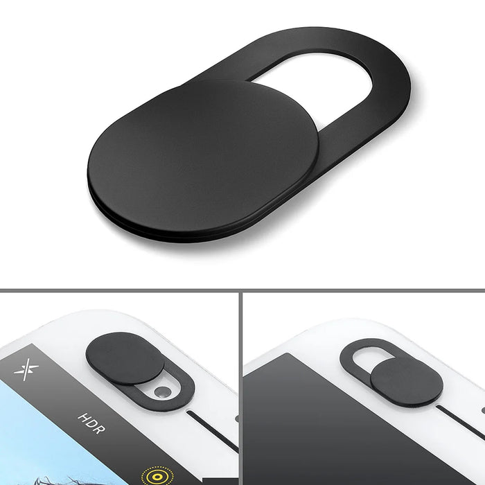 3‑Pack Black Ultra‑Thin Webcam Slide Covers for Phone, Laptop & Desktop Cameras