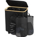 Slim Laundry Hamper — 100L or 160L Bamboo Basket with Removable Washable Bag & Handles