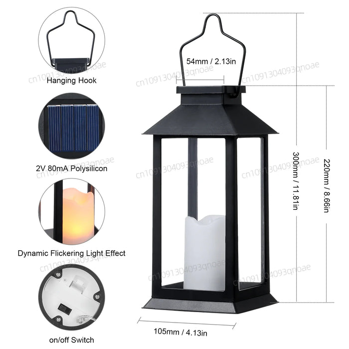 Neoglint Solar Lantern Lights Model - LED Flameless Candle Garden Decorative Lighting - Perfect for Outdoor Events, Backyard Parties and Tablescape Decorations