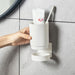 Drill-Free Wall-Mounted Toothbrush & Toothpaste Holder with Removable Cup