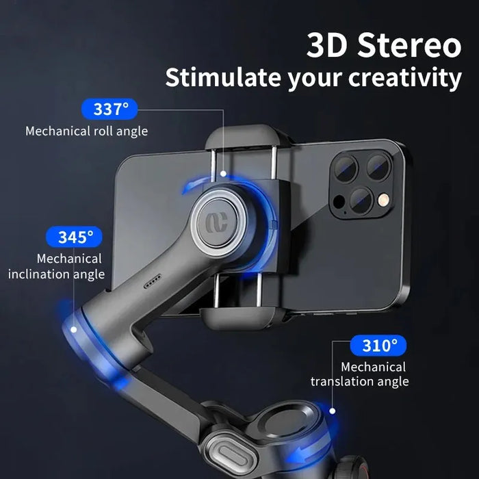 3-Axis Handheld Gimbal Stabiliser SmartXE — AI Face Tracking for iPhone & Android