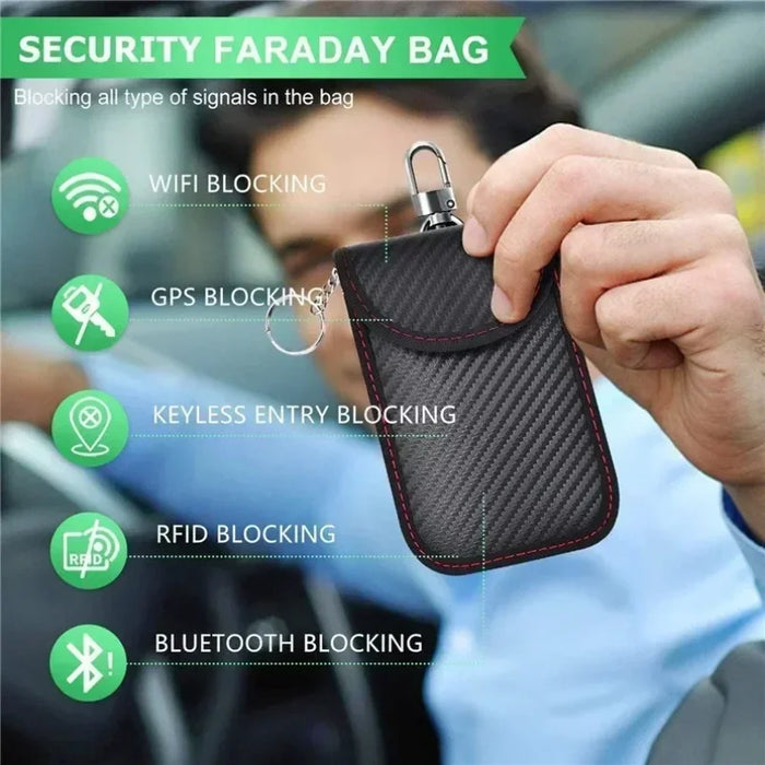 RFID Faraday Key Pouch – Signal‑Blocking Key Fob Protector for Keyless Entry