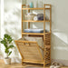 3/4-Tier Bamboo Laundry Hamper & Bathroom Rack with Pull-Out Shelves