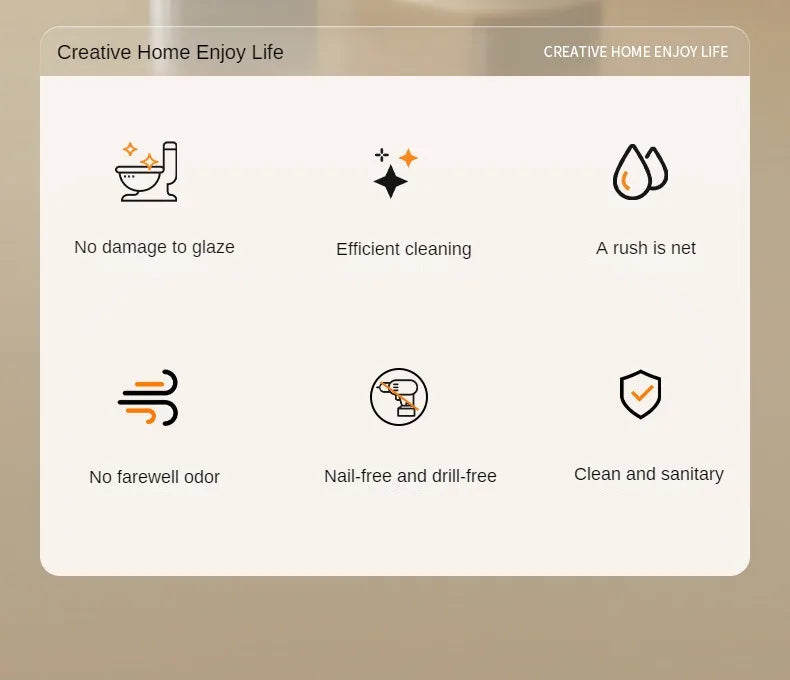 Mini Silicone Toilet Brush with Anti‑Drip Base — Flexible Soft Bristles, Quick‑Dry Holder