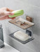 Self‑Adhesive Wall‑Mounted Soap Holder with Drain — Transparent & Colour Options