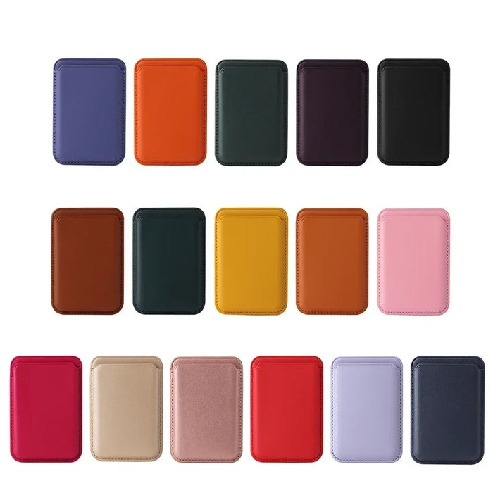 Magnetic Leather Wallet Card Holder MagSafe Phone Stand for iPhone 11–15 Series