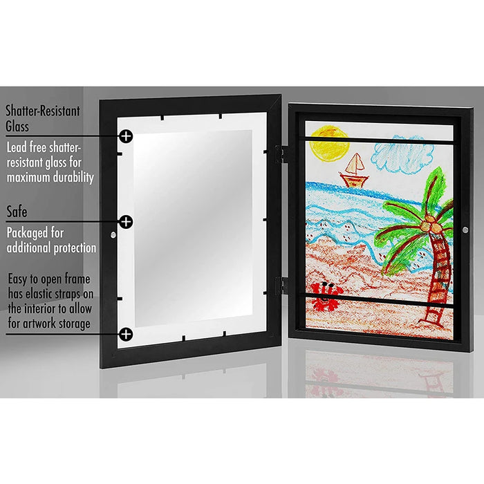 Magnetic A4 Wood Flap Art Frame — Store & Display Children’s Artwork