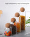 Hand‑blown Glass Storage Jars with Ball Cork Stopper — Transparent Kitchen Organiser for Tea, Spices & Nuts