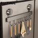 No-Punching Kitchen Rail with Hooks — Space Aluminium, Electroplated (30/40/50cm)