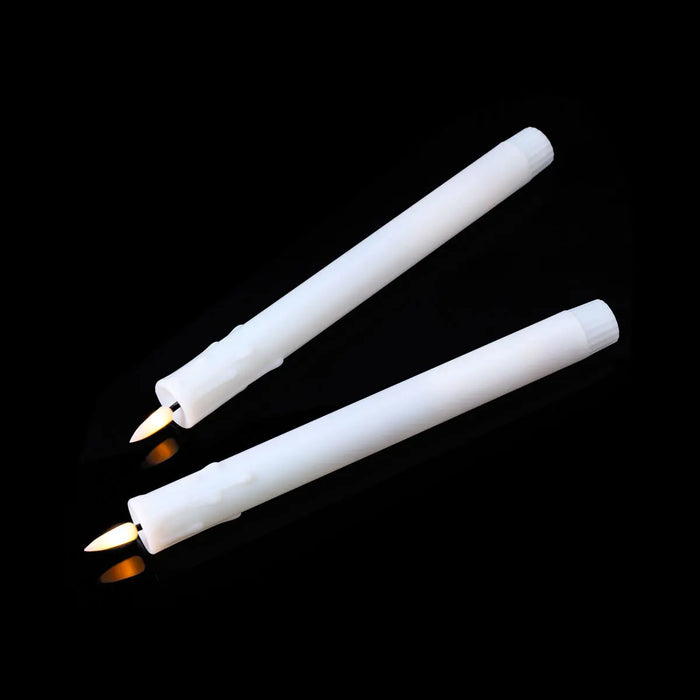 Rechargeable 10-inch Flameless LED Taper Candles — Warm White, 2 or 4 Pack (Beige or White)
