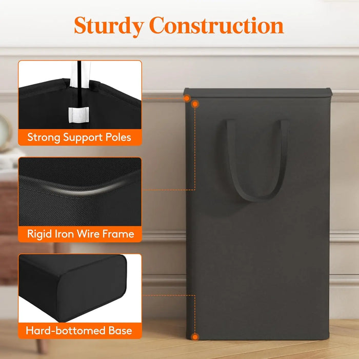 65L Covered Laundry Basket — Foldable, Space-Saving & Portable (Oxford)