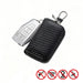 Car Key Signal Blocker Pouch - PU Leather Faraday Key Fob Case (Black, Zipper)