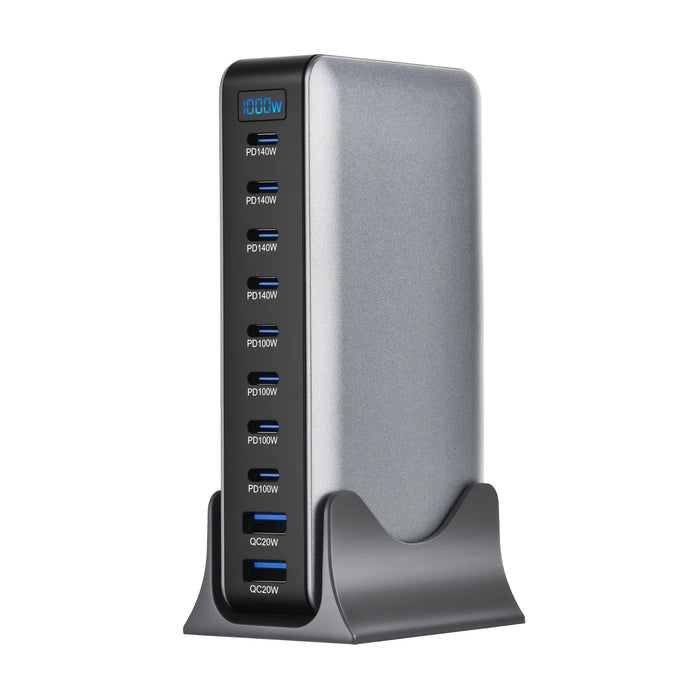 1000W GaN 10‑Port USB‑C Charger Station — PD3.1 PPS Fast Charging