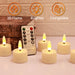 Rechargeable Flameless LED Tea Lights with Remote & Timer — 3D Flicker, 2700K