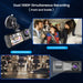 Dash Cam — 2 or 3 Camera 1080P DVR with IR Night Vision, Loop Recording & 2" IPS Screen