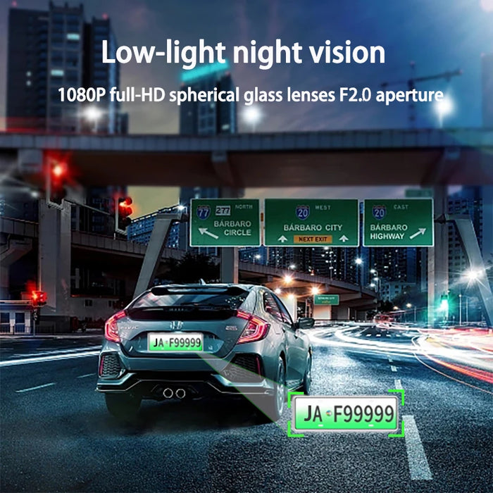 1080P Car Dash Cam — 2/3‑Channel Front, Inside & Optional Rear Camera with Night Vision