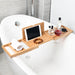 Expandable Luxury Wooden Bathtub Caddy Tray — 60–87cm Adjustable Soap & Tablet Holder
