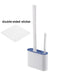 Wall-mounted Silicone Toilet Brush & Holder — Long Non-slip Handle, Ventilated Case, No-drill Fit