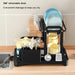 2-Tier Wrought Iron Dish Drainer with 360° Drainage & Drainboard