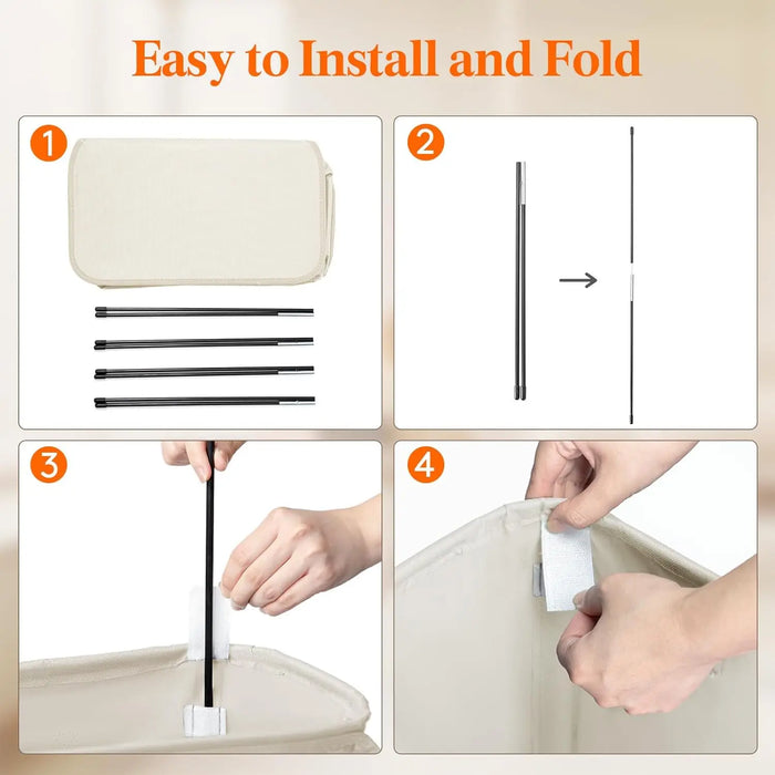 65L Covered Laundry Basket — Foldable, Space-Saving & Portable (Oxford)