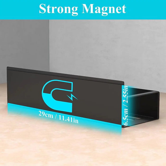 Magnetic Fridge Shelf Spice Rack – Black, Space‑Saving Kitchen Organiser