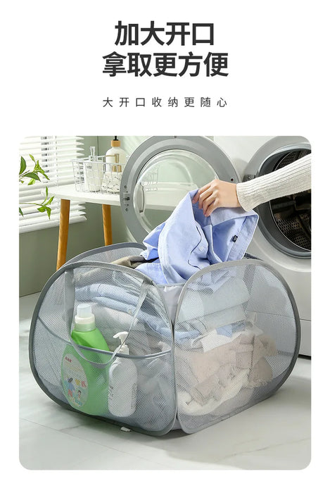 90 L Collapsible Laundry Basket – Pop‑Up Foldable Hamper with Reinforced Handles
