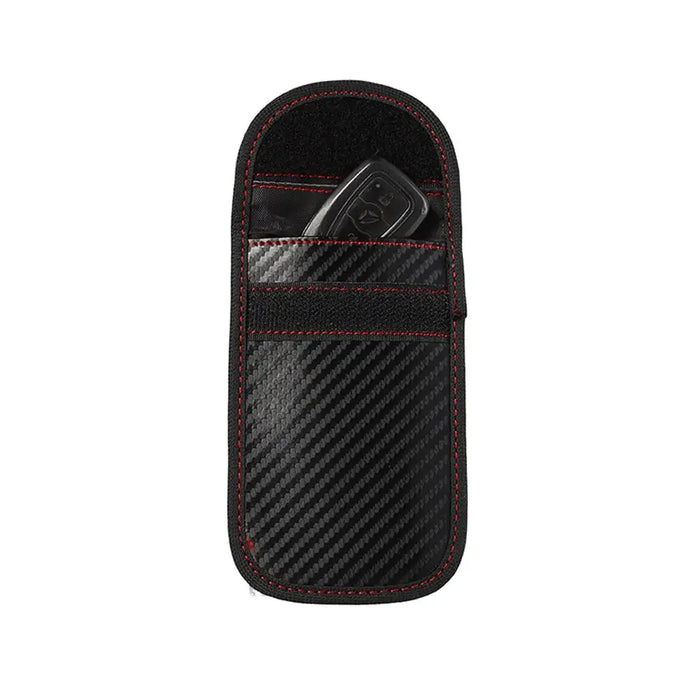 Car Key Signal Blocker Pouch — Faraday RFID Blocking Fob Case (Black)