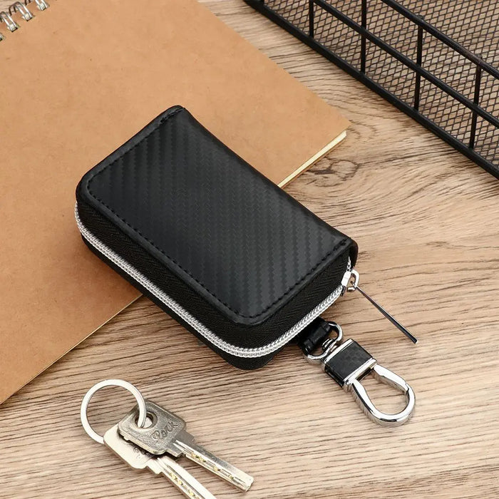 Portable RFID-Blocking Key Pouch — Zipped Faraday Case for Car Keys