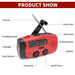 Multifunction Emergency Radio – Hand‑Crank, Solar & USB, AM/FM/Weather, 2000mAh Power Bank, Torch
