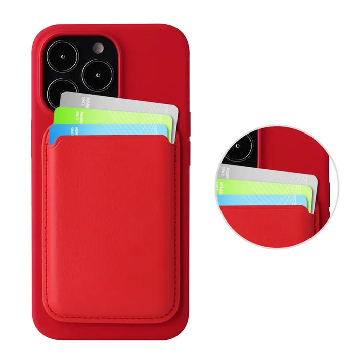 Magnetic Leather Wallet Card Holder MagSafe Phone Stand for iPhone 11–15 Series