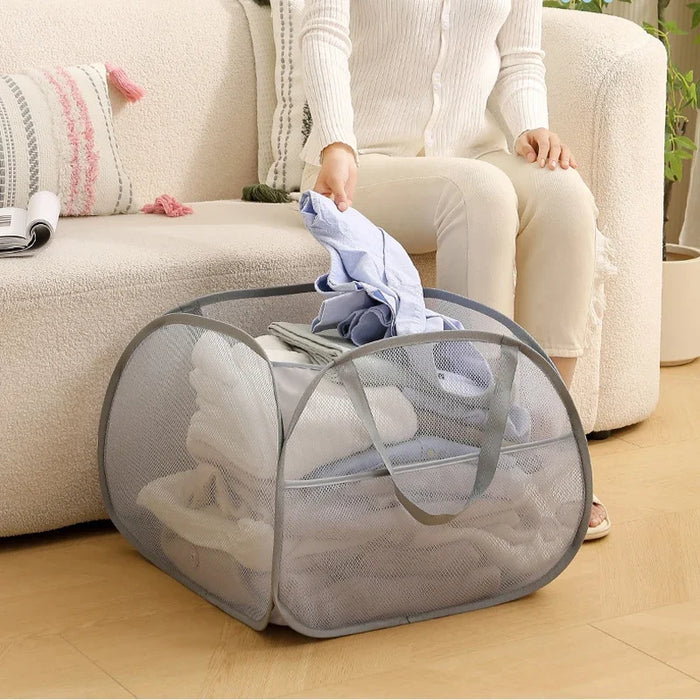 90 L Collapsible Laundry Basket – Pop‑Up Foldable Hamper with Reinforced Handles