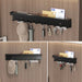 Wall-Mounted Key Organiser with Tray and Hooks – No-Drill or Drill Fixing