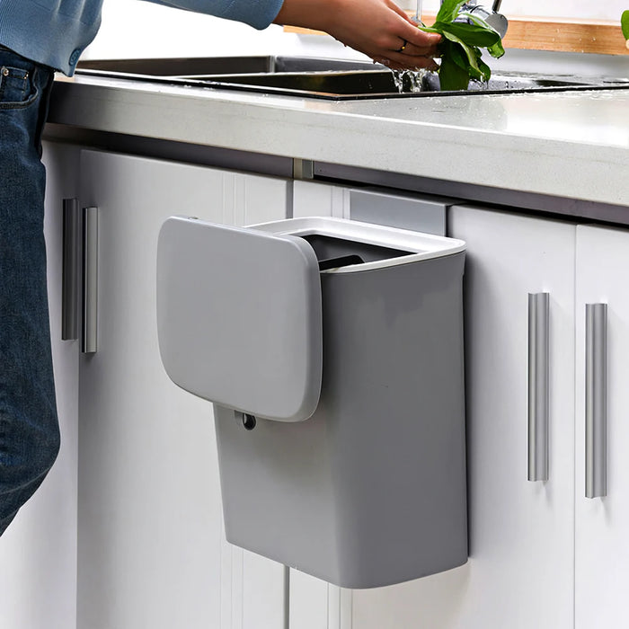 Kitchen Compost Bin — 9L Hanging Bin with Odour-Sealing Lid
