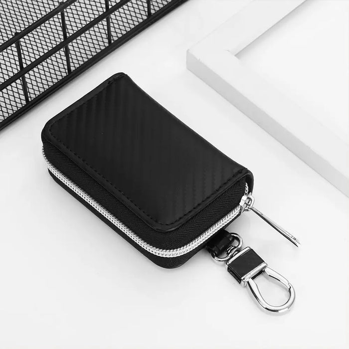 Portable RFID-Blocking Key Pouch — Zipped Faraday Case for Car Keys