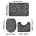 3-piece Microfibre Bath Mat Set — Absorbent, Non-slip, Stone Pattern