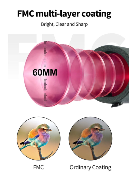 25–75x60 Zoom Spotting Scope — ED Lens & BAK4 Prism for Birdwatching and Outdoors