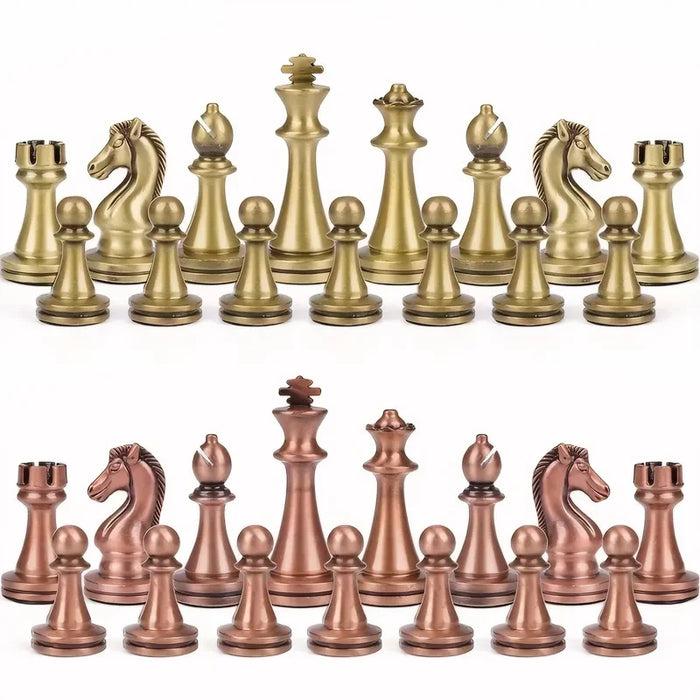 30cm (11.8in) Antique Bronze Foldable Chess Set with Alloy Weighted Pieces