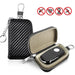 Car Key Signal Blocker Pouch - PU Leather Faraday Key Fob Case (Black, Zipper)
