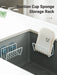 Stainless Steel Suction Cup Sponge Holder — Sink Caddy (Grey Silver / Black)