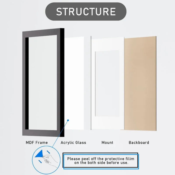 Pack of 3 A3 Photo Frames (29.7 x 42 cm) – Rustic Wood-Effect MDF