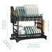 Adjustable 2-Tier Dish Drainer Rack — Plate, Bowl & Cutlery Organiser