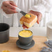 Ceramic Butter Cup with Lid — 350ml Sealed Butter Storage, Blue/Pink/White/Grey