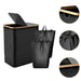 Foldable 2-Section Laundry Hamper with Lid — Bamboo Handles & Removable Bag