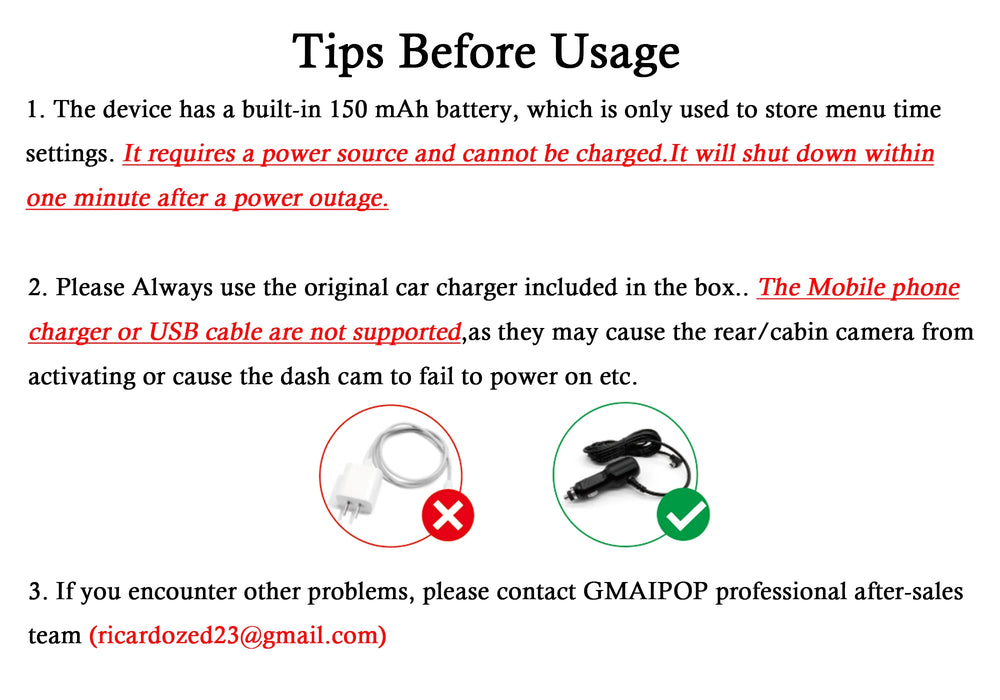 1080P Wi‑Fi Dual Dash Cam — Front & Interior, Night Vision, Loop Recording