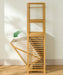 3/4-Tier Bamboo Laundry Hamper & Bathroom Rack with Pull-Out Shelves